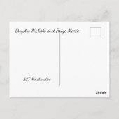 Daysha Nichole en Paige Marie, briefkaart (Achterkant)