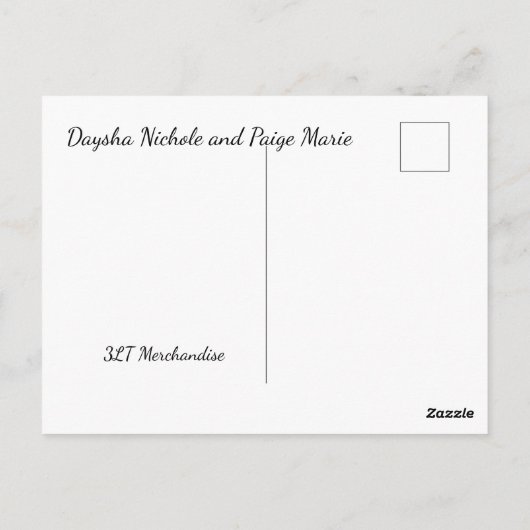 Daysha Nichole en Paige Marie, briefkaart (Achterkant)