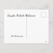 Daysha Nichole, Miss Santa, briefkaart (Achterkant)