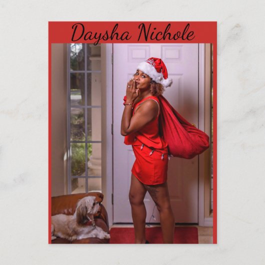 Daysha Nichole, Miss Santa, briefkaart (Voorkant)
