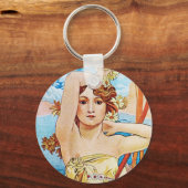 Daytime, Alphonse Mucha Sleutelhanger (Voorkant)