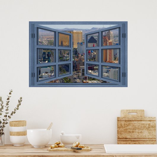 Daytime Las Vegas Strip 6 Pane Open Poster (Keuken)