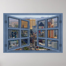 Daytime Las Vegas Strip 6 Pane Open Poster