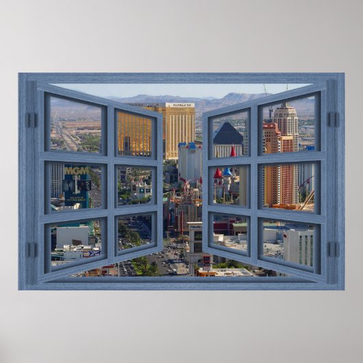 Daytime Las Vegas Strip 6 Pane Open Poster (Voorkant)