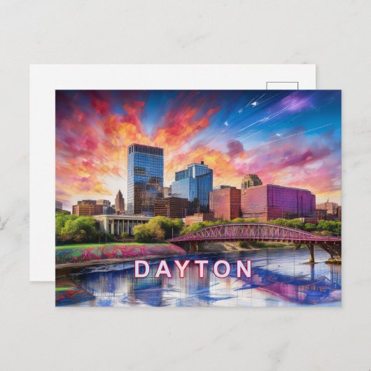 Dayton Abstracte kunst Briefkaart (Voorkant / Achterkant)