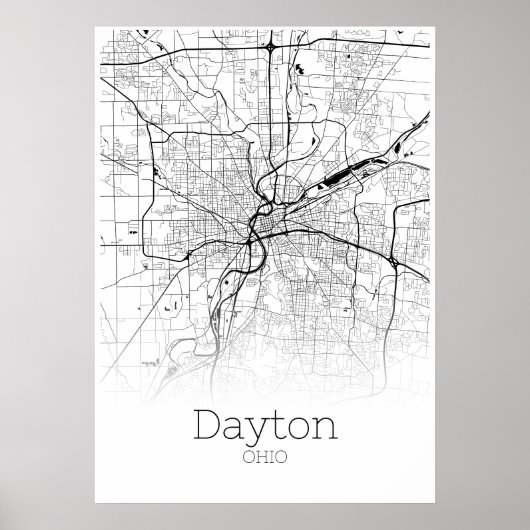 Dayton Map - Ohio - City Map Poster (Voorkant)