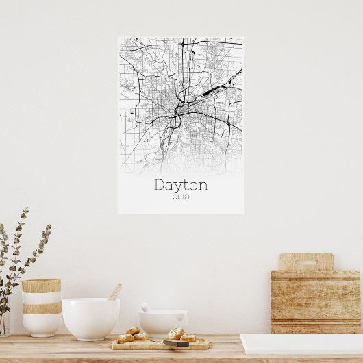 Dayton Map - Ohio - City Map Poster (Keuken)