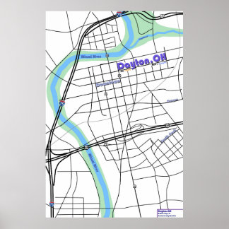 Dayton OH Kaart Poster