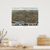 Dayton, OH Panoramic Map - 1870 Poster (Keuken)