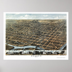 Dayton, OH Panoramic Map - 1870 Poster