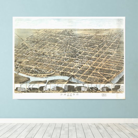 Dayton, Ohio (1870) Canvas Afdruk (Insitu (Houten vloer))