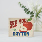 Dayton Ohio Apple - Vintage Travel Briefkaart (Staand voorkant)