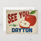 Dayton Ohio Apple - Vintage Travel Briefkaart (Voorkant / Achterkant)