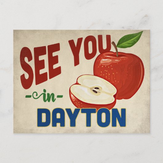Dayton Ohio Apple - Vintage Travel Briefkaart (Voorkant)
