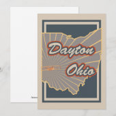 Dayton, Ohio Art Print - Reiskunstwerk v2 (Voorkant / Achterkant)