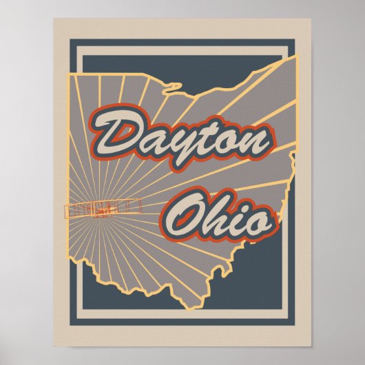 Dayton, Ohio Art Print - Travel Poster v2 (Voorkant)
