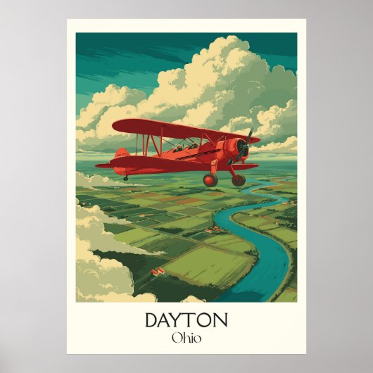Dayton Ohio Aviation Geboorteplaats Wright Brother Poster (Voorkant)