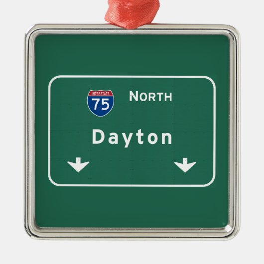 Dayton Ohio oh Interstate Highway Freeway : Metalen Ornament (Voorkant)