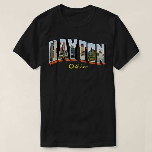 Dayton Ohio OH USA Retro Souvenir T-shirt (Design voorkant)