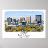 Dayton Ohio Poster, Aquarel, Op Maat Poster (Voorkant)