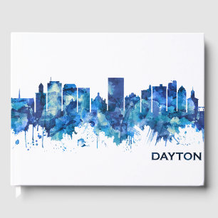Dayton Ohio Skyline Blue Gastenboek