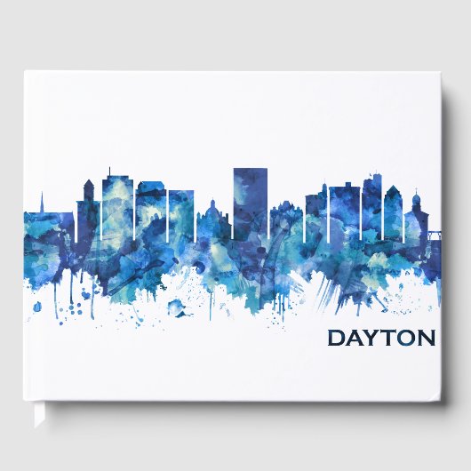 Dayton Ohio Skyline Blue Gastenboek (Voorkant)