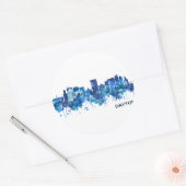 Dayton Ohio Skyline Blue Ronde Sticker (Envelop)