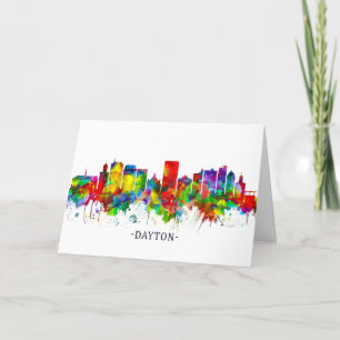 Dayton Ohio Skyline Feestdagen Kaart
