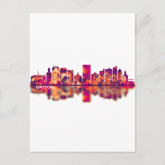 Dayton Ohio Skyline Feestdagenkaart (Voorkant)
