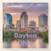 Dayton Ohio Square Glass Onderzetter Glazen Onderzetter (Voorkant)