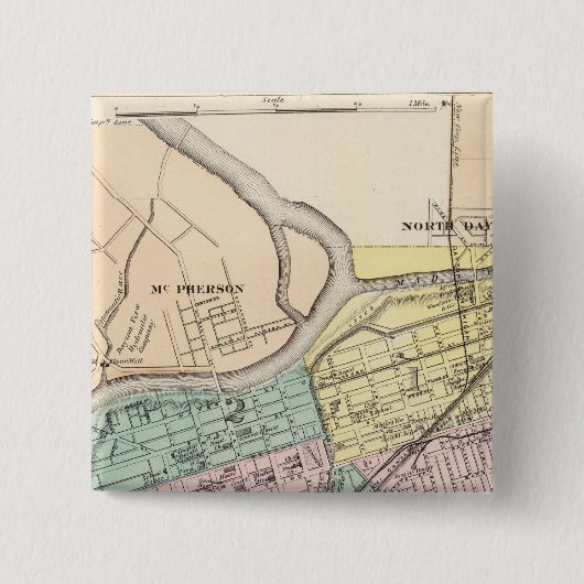 Dayton, Ohio Vierkante Button 5,1 Cm (Voorkant)