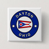 Dayton Ohio Vierkante Button 5,1 Cm (Voorkant)