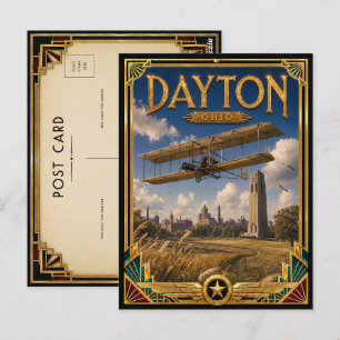 Dayton Ohio Vintage Art Deco Gouden Eeuw Ansichtka Briefkaart