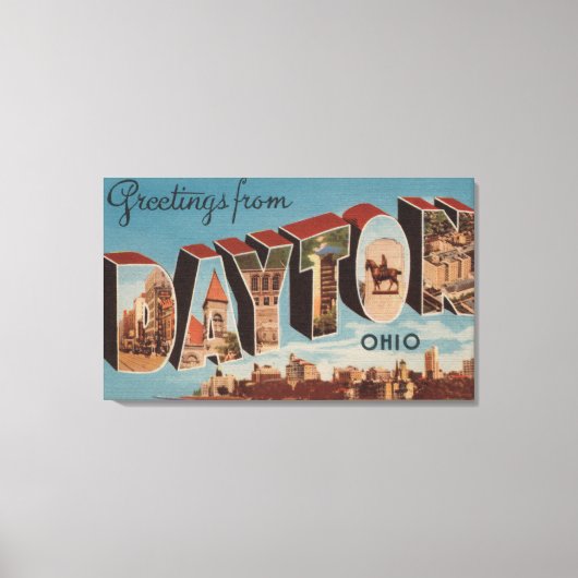 Dayton, OhioLarge Letter ScenesDayton, OH Canvas Afdruk (Voorkant)