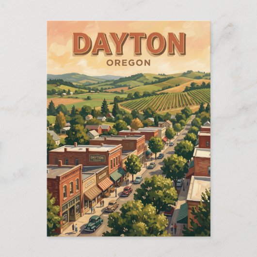 Dayton Oregon Briefkaart (Voorkant)