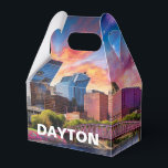 Dayton Skyline Abstracte kunst Bedankdoosjes<br><div class="desc">Voeg een modern tintje toe aan uw evenement met deze gunstbox met abstracte skyline-kunst van Dayton. Ideaal voor bruiloften,  feesten of relatiegeschenken.</div>