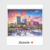 Dayton Skyline Abstracte kunst Sticker (Vel)