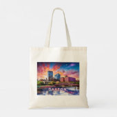 Dayton Skyline Abstracte kunst Tote Bag (Achterkant)