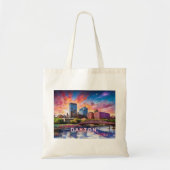 Dayton Skyline Abstracte kunst Tote Bag (Voorkant)