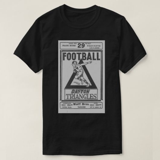 Dayton Triangles Football Sticker T-shirt (Design voorkant)