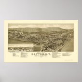 Dayton, WA Panoramic Map - 1884 Poster (Voorkant)
