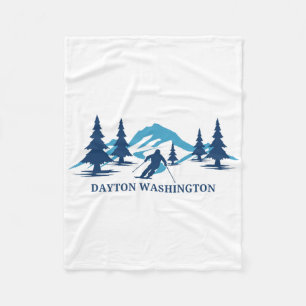 Dayton Washington Ski Resort Skien Skiloper Fleece Deken