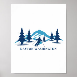 Dayton Washington Ski Resort Skien Skiloper Poster