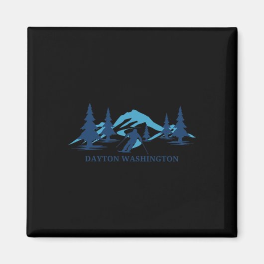 Dayton Washington Ski Resort Skiër Magneet (Voorkant)