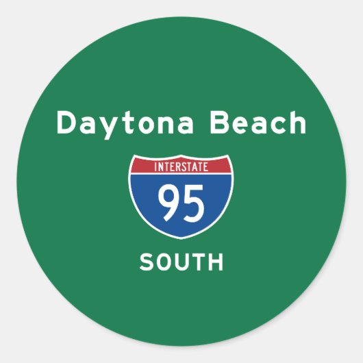Daytona Beach 95 Ronde Sticker (Voorkant)