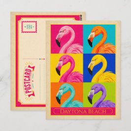 Daytona Beach Ansichtkaart Florida Flamingo Vintag Briefkaart