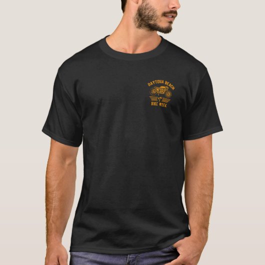 Daytona Beach Bike Week Retro Distressed Motorcycl T-shirt (Voorkant)