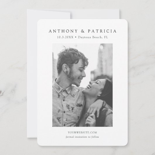 Daytona Beach Bruiloft Florida Save the Date Kaart (Achterkant)