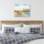 Daytona Beach, FL - Beach Uitzicht van Pier Casino Canvas Afdruk (Insitu (Slaapkamer))