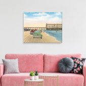 Daytona Beach, FL - Beach Uitzicht van Pier Casino Canvas Afdruk (Insitu (Woonkamer))